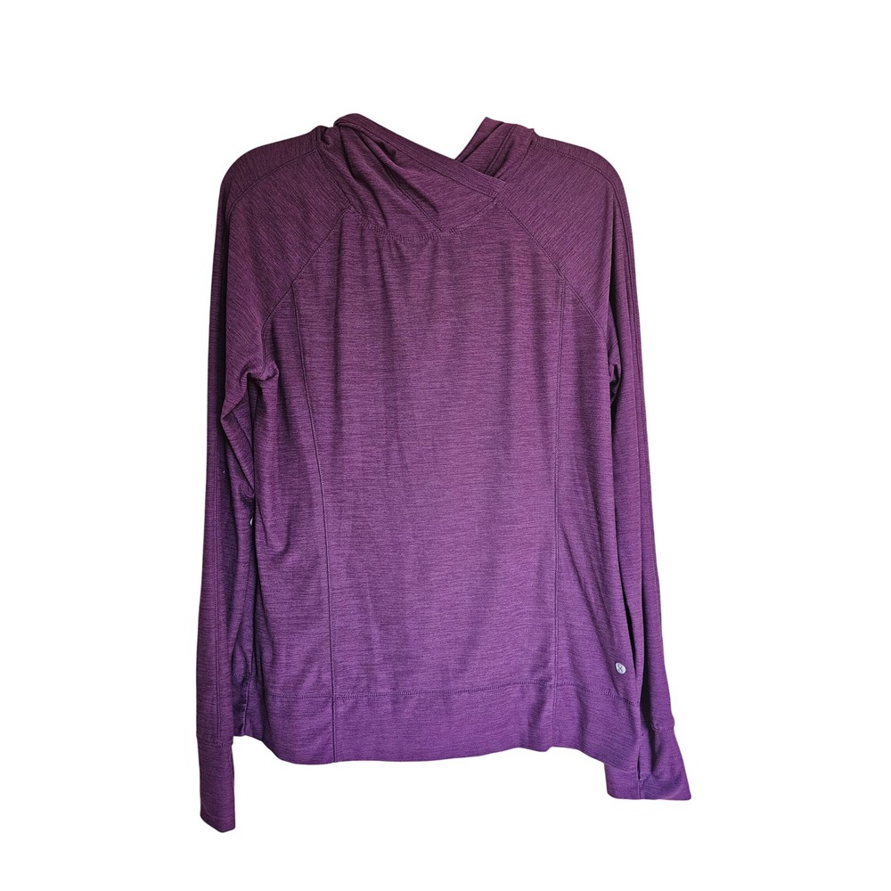 Layer 8 Hoodie Wmns Medium Purple Long Sleeve Thumbholes Activewear Pullover Gym